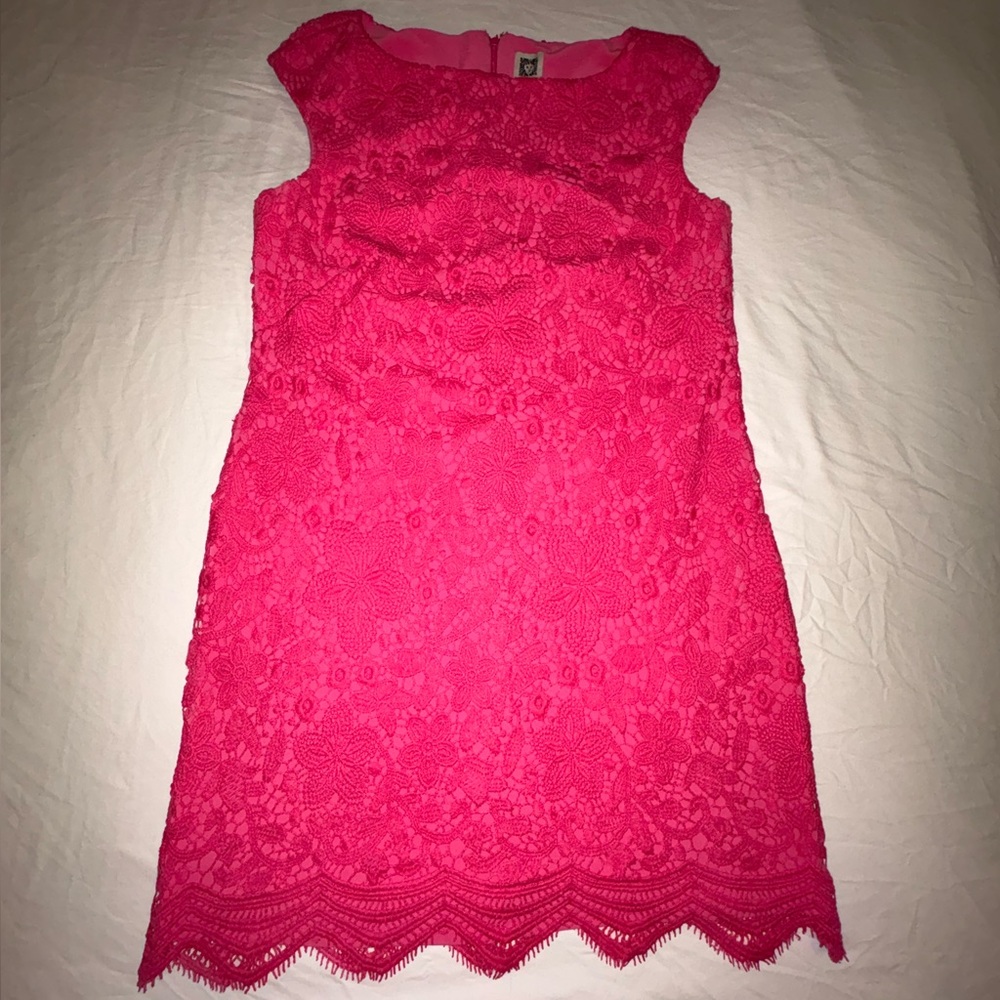 Anne Klein Fuchsia Sleeveless Sheath Dress - Picture 2 of 8